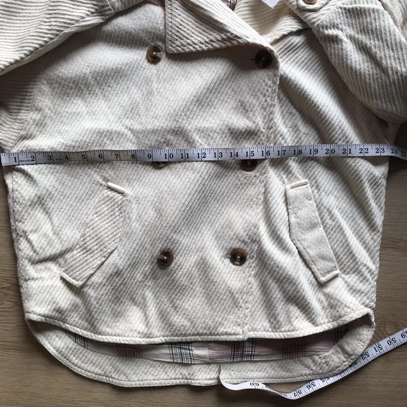 ‼️FLASH SALE‼️Free People Cream Corduroy Jacket Oversized Cottagecore Blazer - Picture 11 of 15